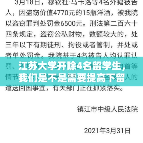 江苏大学开除4名留学生，我们是不是需要提高下留学生门槛呢？，在学校偷东西的学生有什么后果？