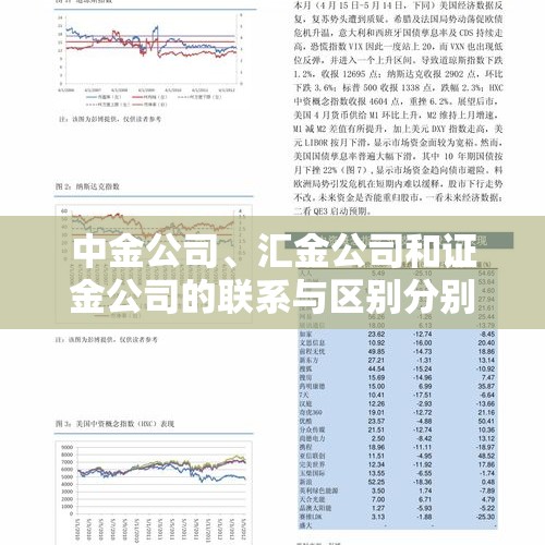 中金公司、汇金公司和证金公司的联系与区别分别是什么?（什么叫汇金公司）