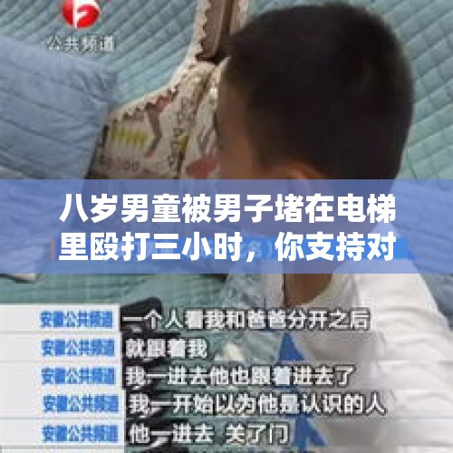 八岁男童被男子堵在电梯里殴打三小时，你支持对施暴者判刑吗？，幼童遭虐待脑死亡