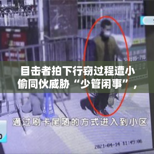 目击者拍下行窃过程遭小偷同伙威胁“少管闲事”，警方：两名嫌疑人已到案