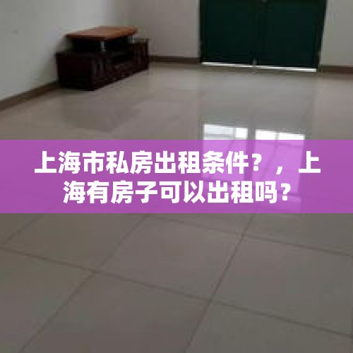 上海市私房出租条件？，上海有房子可以出租吗？