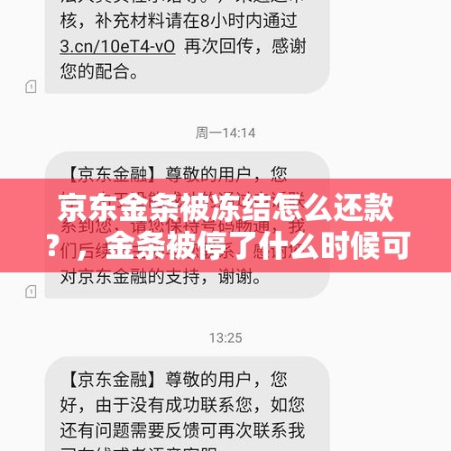 京东金条被冻结怎么还款？，金条被停了什么时候可以恢复？