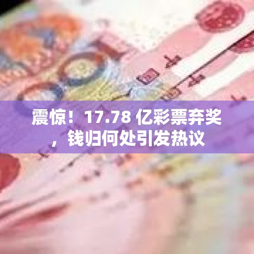 震惊！17.78 亿彩票弃奖，钱归何处引发热议