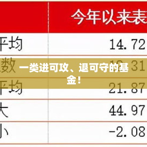 一类进可攻、退可守的基金！