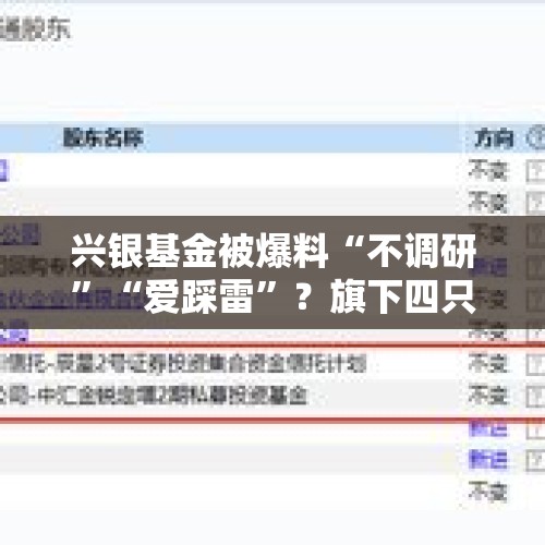 兴银基金被爆料“不调研”“爱踩雷”？旗下四只基金同时踩雷普利制药，基金经理皆为孔晓语