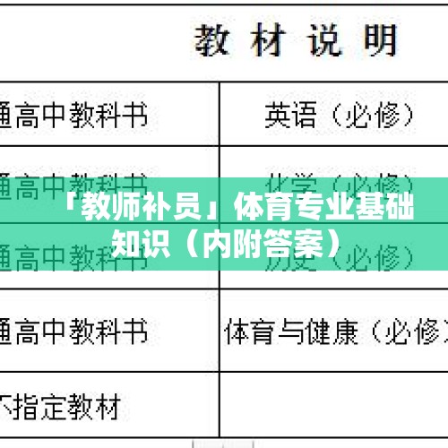 「教师补员」体育专业基础知识（内附答案）