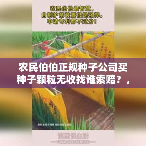 农民伯伯正规种子公司买种子颗粒无收找谁索赔？，买到假肥料和种子怎么举报？