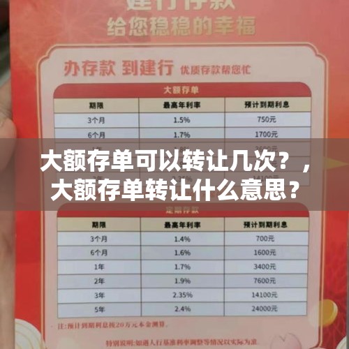 大额存单可以转让几次？，大额存单转让什么意思？