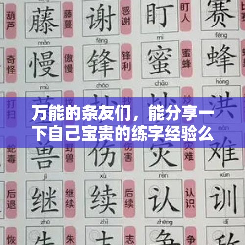 万能的条友们，能分享一下自己宝贵的练字经验么？，从笔法和结字方面分析，欧体和褚遂良书法哪个对书法史影响大？