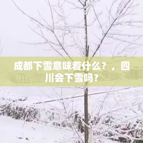 成都下雪意味着什么？，四川会下雪吗？