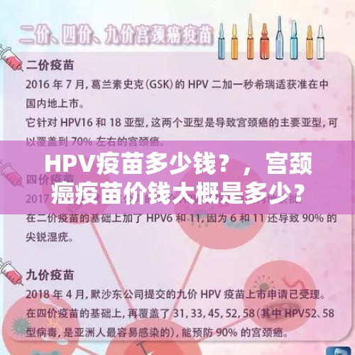 HPV疫苗多少钱？，宫颈癌疫苗价钱大概是多少？