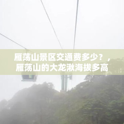 雁荡山景区交通费多少？，雁荡山的大龙湫海拔多高，上去有缆车吗？