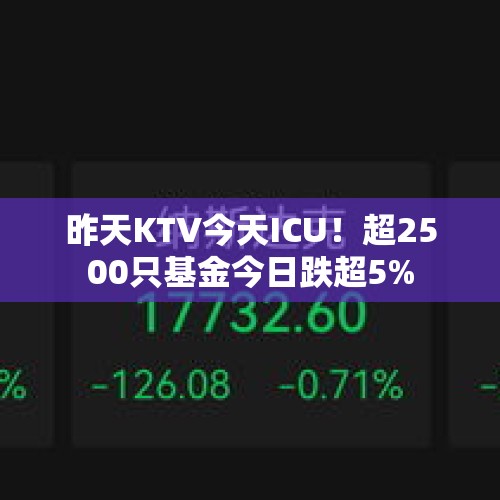 昨天KTV今天ICU！超2500只基金今日跌超5%