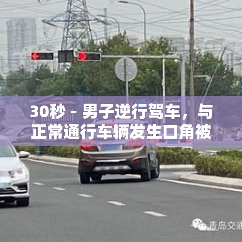 30秒 - 男子逆行驾车，与正常通行车辆发生口角被举报