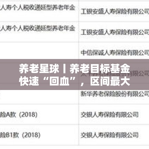 养老星球丨养老目标基金快速“回血”，区间最大涨幅超27%，但部分基金在上涨行情中收益为负