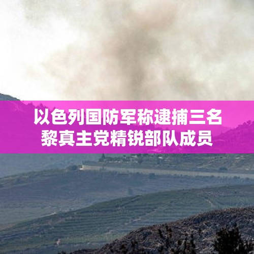 以色列国防军称逮捕三名黎真主党精锐部队成员