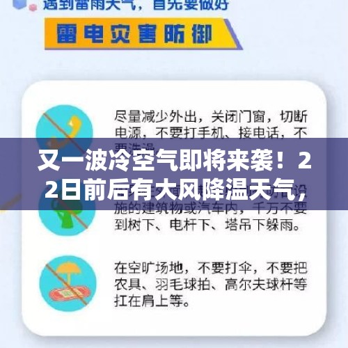 又一波冷空气即将来袭！22日前后有大风降温天气，最低温继续下滑