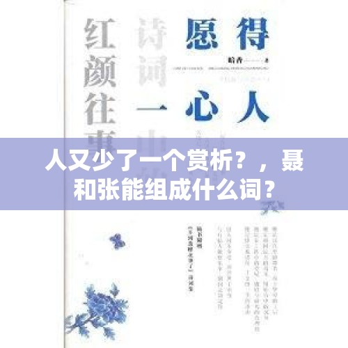 人又少了一个赏析？，聂和张能组成什么词？