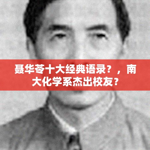 聂华苓十大经典语录？，南大化学系杰出校友？