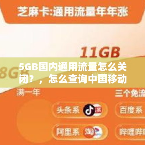 5GB国内通用流量怎么关闭？，怎么查询中国移动集团客户号码？