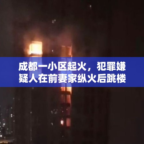 成都一小区起火，犯罪嫌疑人在前妻家纵火后跳楼身亡，情况怎么样了？，7月8日晚四川省广汉市南丰镇鞭炮厂爆炸，现在情况如何？