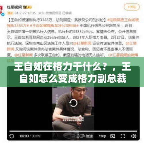 王自如在格力干什么？，王自如怎么变成格力副总裁了？