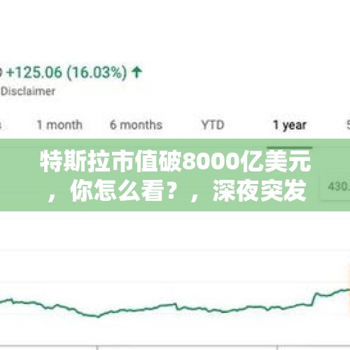 特斯拉市值破8000亿美元，你怎么看？，深夜突发！纳指涨逾3%，这些中概股强势反弹，特斯拉也大涨近11%，发生了什么？