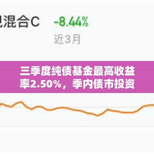 三季度纯债基金最高收益率2.50%，季内债市投资依然活跃，流动性宽松对债市仍有保护