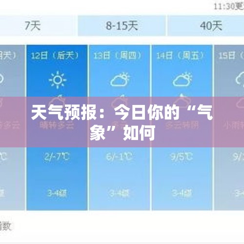 天气预报：今日你的“气象”如何