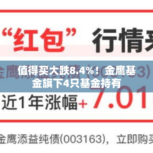 值得买大跌8.4%！金鹰基金旗下4只基金持有