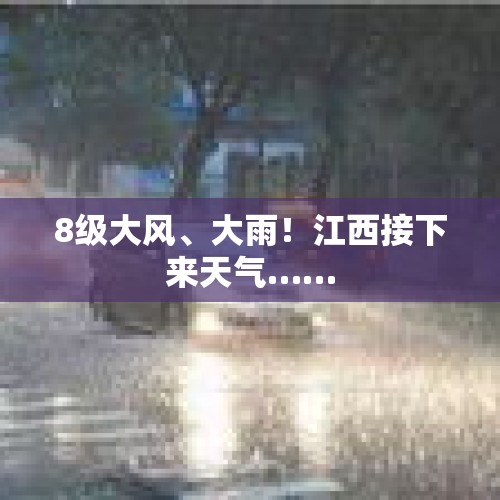 8级大风、大雨！江西接下来天气……