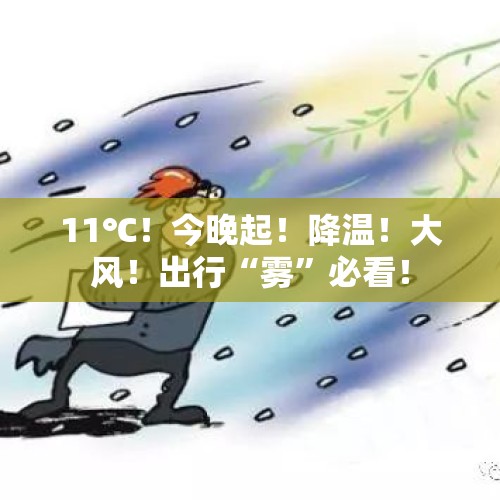 11℃！今晚起！降温！大风！出行“雾”必看！