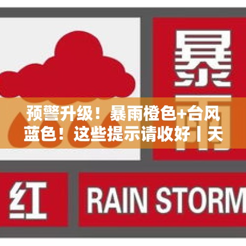 预警升级！暴雨橙色+台风蓝色！这些提示请收好丨天气早知道