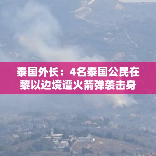 泰国外长：4名泰国公民在黎以边境遭火箭弹袭击身亡