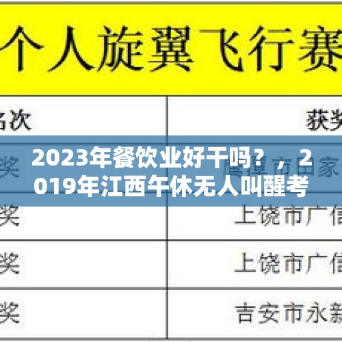 2023年餐饮业好干吗？，2019年江西午休无人叫醒考生获赔2.6万元，够复读一年的费用吗？