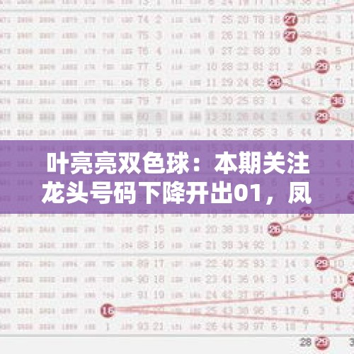 叶亮亮双色球：本期关注龙头号码下降开出01，凤尾号码开出33 - 今日头条