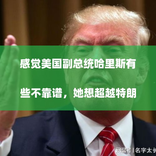 感觉美国副总统哈里斯有些不靠谱，她想超越特朗普吗？
，谁是2020年总统大选第一个打破美国天花板的那个人？