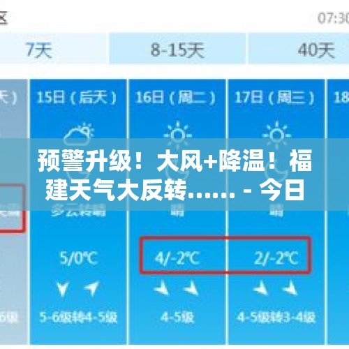 预警升级！大风+降温！福建天气大反转…… - 今日头条