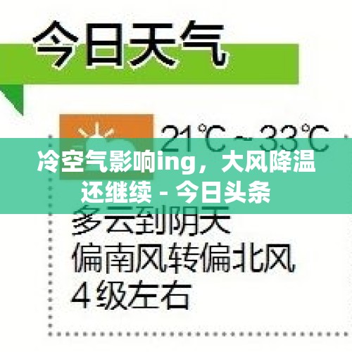 冷空气影响ing，大风降温还继续 - 今日头条