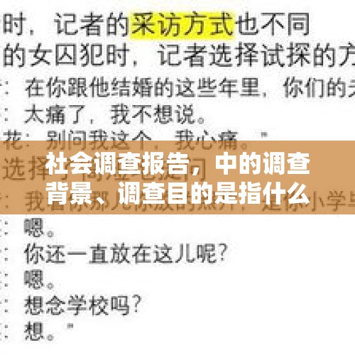 社会调查报告，中的调查背景、调查目的是指什么？，接到一封邮件，说有公司对自己进行背景调查，这是什么意思？