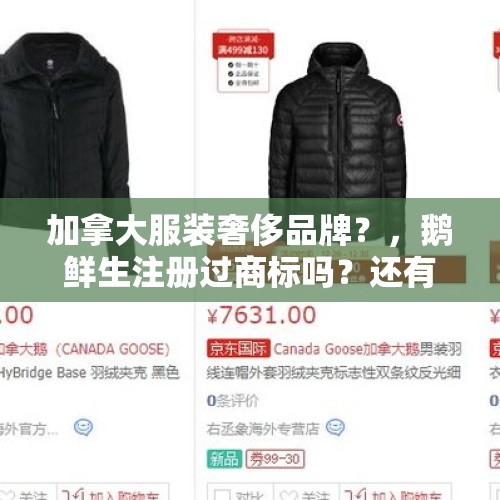 加拿大服装奢侈品牌？，鹅鲜生注册过商标吗？还有哪些分类可以注册？