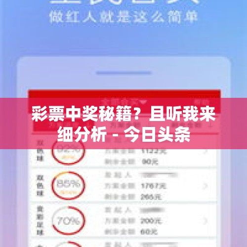 彩票中奖秘籍？且听我来细分析 - 今日头条