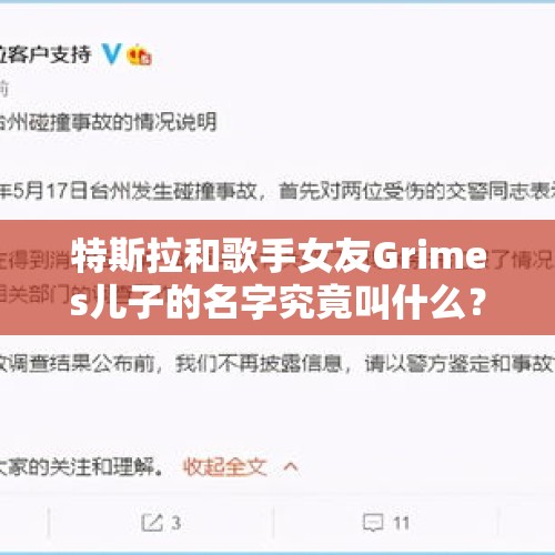 特斯拉和歌手女友Grimes儿子的名字究竟叫什么？，马斯克 老婆？