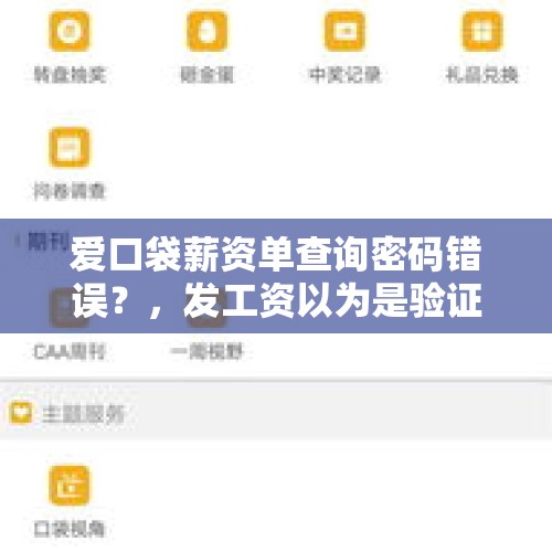 爱口袋薪资单查询密码错误？，发工资以为是验证码