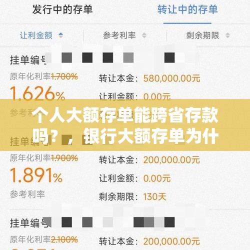 个人大额存单能跨省存款吗？，银行大额存单为什么是按期发行的？