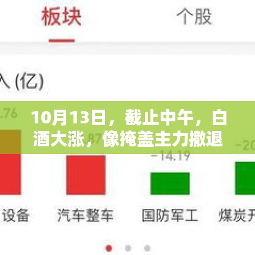 10月13日，截止中午，白酒大涨，像掩盖主力撤退，明天怎么走？，结婚登记数止跌回升