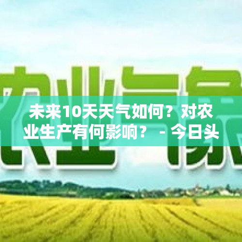 未来10天天气如何？对农业生产有何影响？ - 今日头条