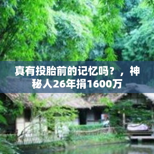 真有投胎前的记忆吗？，神秘人26年捐1600万