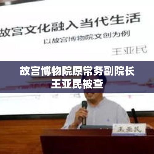 故宫博物院原常务副院长王亚民被查