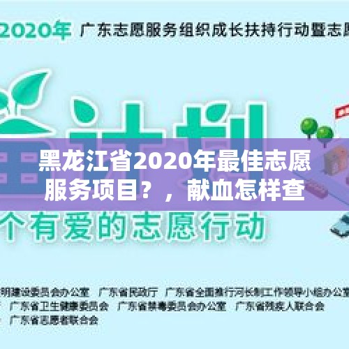 黑龙江省2020年最佳志愿服务项目？，献血怎样查询？